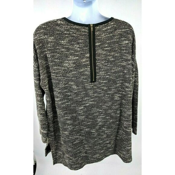 Soft Surroundings Size 2X Black Cream Boulce Top Exposed Zipper - Picture 5 of 11